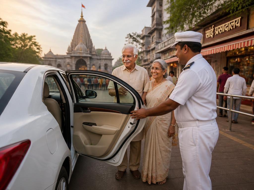 Driver opening car door for customers